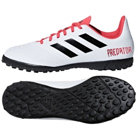 Adidas Predator Tango 18.4 Tf Jr CP9096 chaussures de football blanc blanc