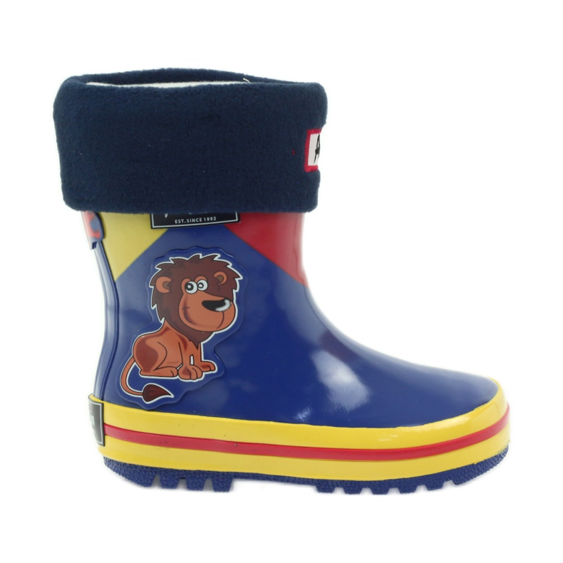 American Club Bottes en caoutchouc américaines avec une chaussette pour l'exposition rouge bleu jaune