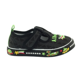Baskets enfant velcro noir American Club 207/2018 blanc vert