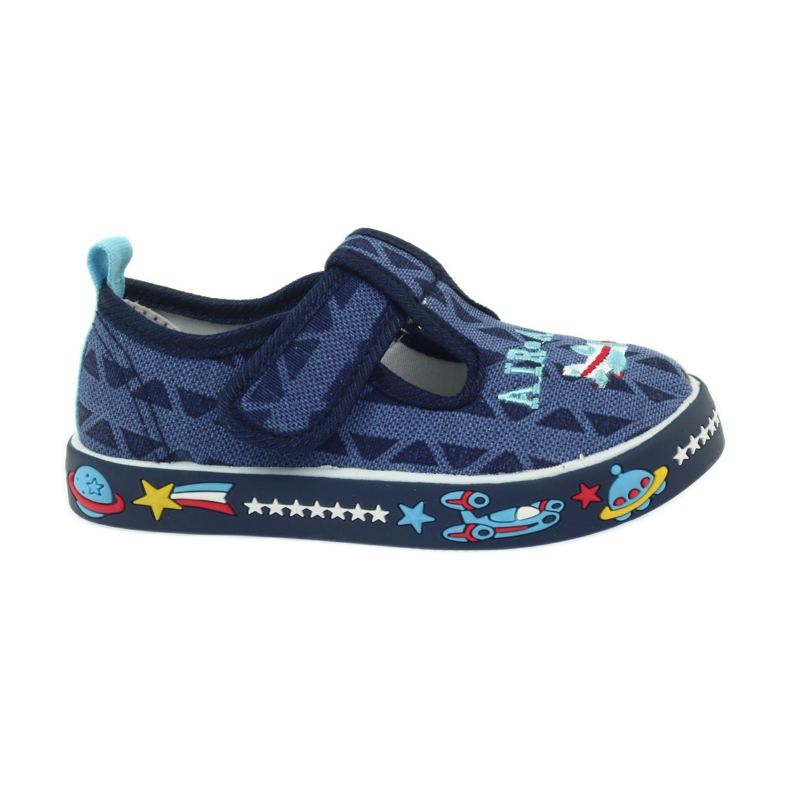 American Club Baskets américaines chaussures pour enfants semelle intérieure en cuir bleu marin