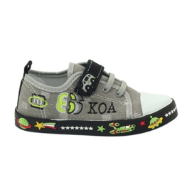 American Club Baskets américaines chaussures pour enfants semelle intérieure en cuir blanche le noir gris