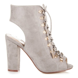Seastar Bottines en daim à bout ouvert gris