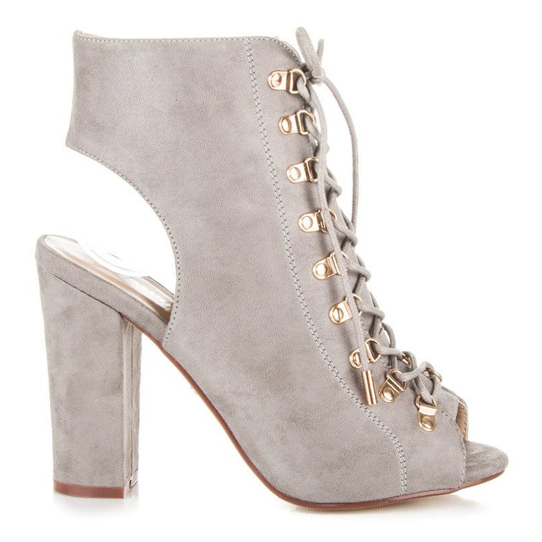 Seastar Bottines en daim à bout ouvert gris