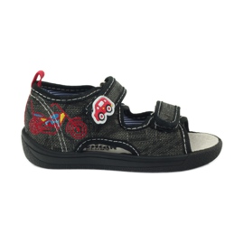 American Club sandales américaines chaussures enfant semelle cuir noir gris rouge