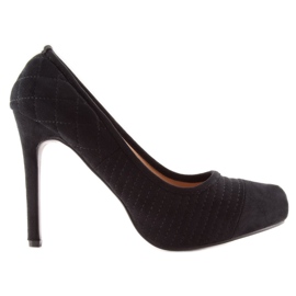 Escarpins en daim noir A325 Noir