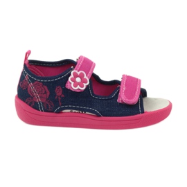 American Club sandales américaines chaussures enfant semelle cuir rose bleu marine