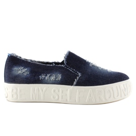 Semelle en denim à enfiler avec inscriptions Z-4 Navy bleu marin