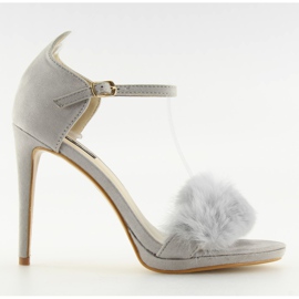 Sandales grises sur talon haut gris L6120 gris