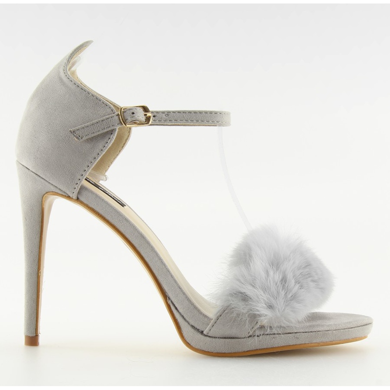 Sandales grises sur talon haut gris L6120 gris