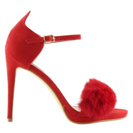 Sandales rouges à talon haut L6120 Rouge