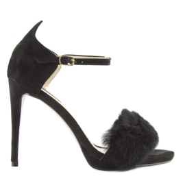 Sandales noires à talon haut L6120 Noir