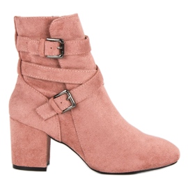 Seastar Bottines à talons en daim rose
