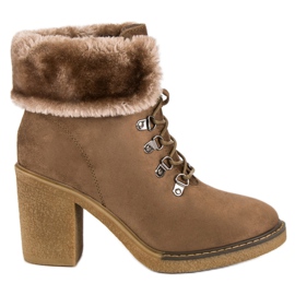 Seastar Bottines à lacets avec fourrure brun