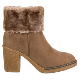 Seastar Bottines en daim avec fourrure noir brun