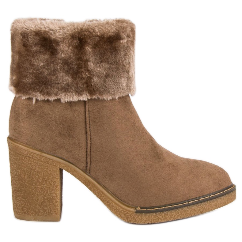 Seastar Bottines en daim avec fourrure le noir brun