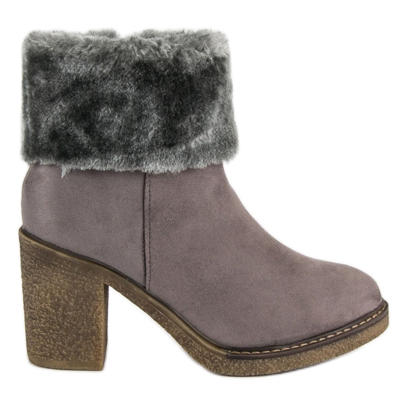 Seastar Bottines En Daim Avec Fourrure gris