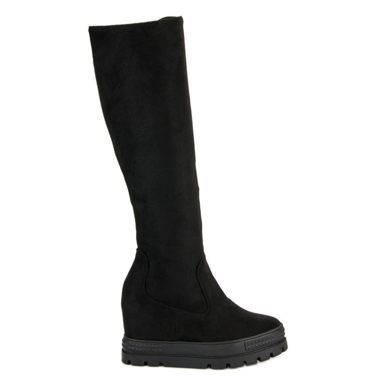 Seastar Bottines compensées en daim le noir