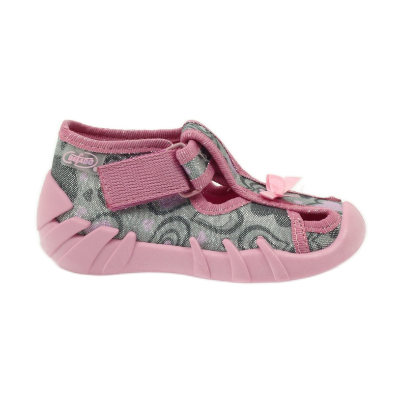 Befado 190P084 chaussons fil brillant gris rose