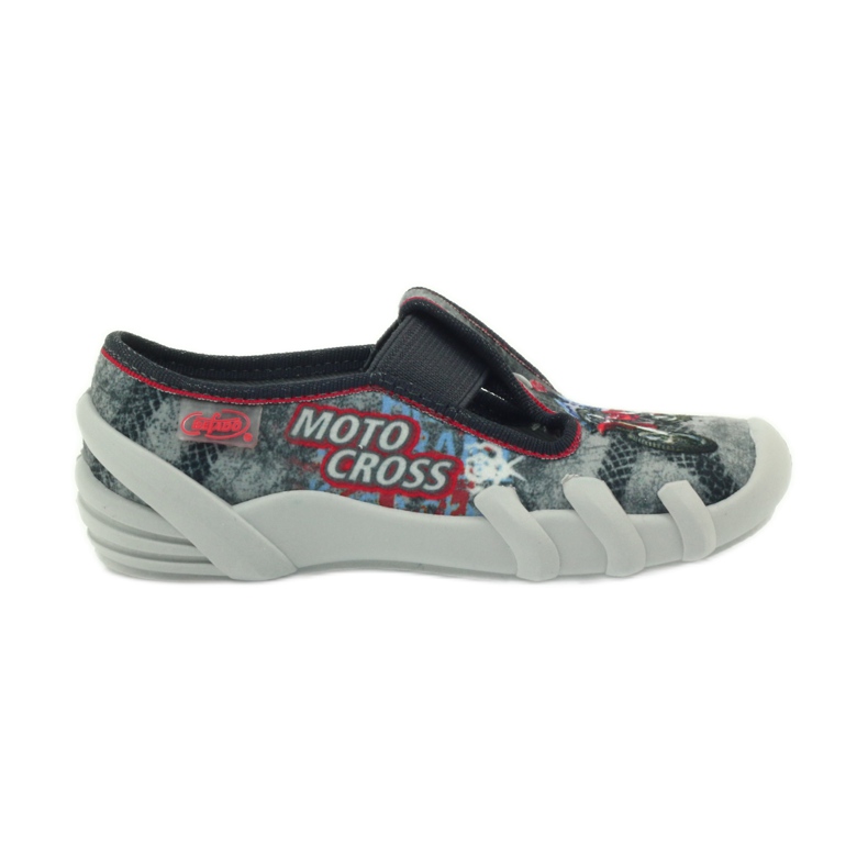 Befado chaussures pour enfants pantoufles 290x166 gris rouge