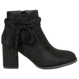 Bottines à talons en daim le noir