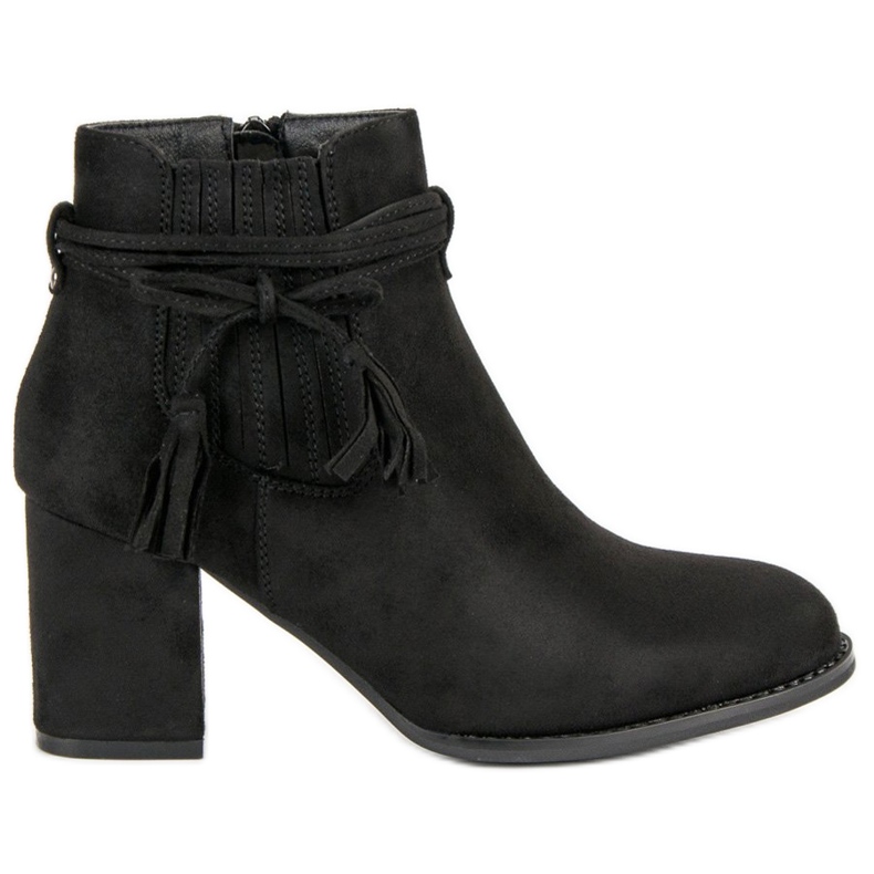 Bottines à talons en daim le noir