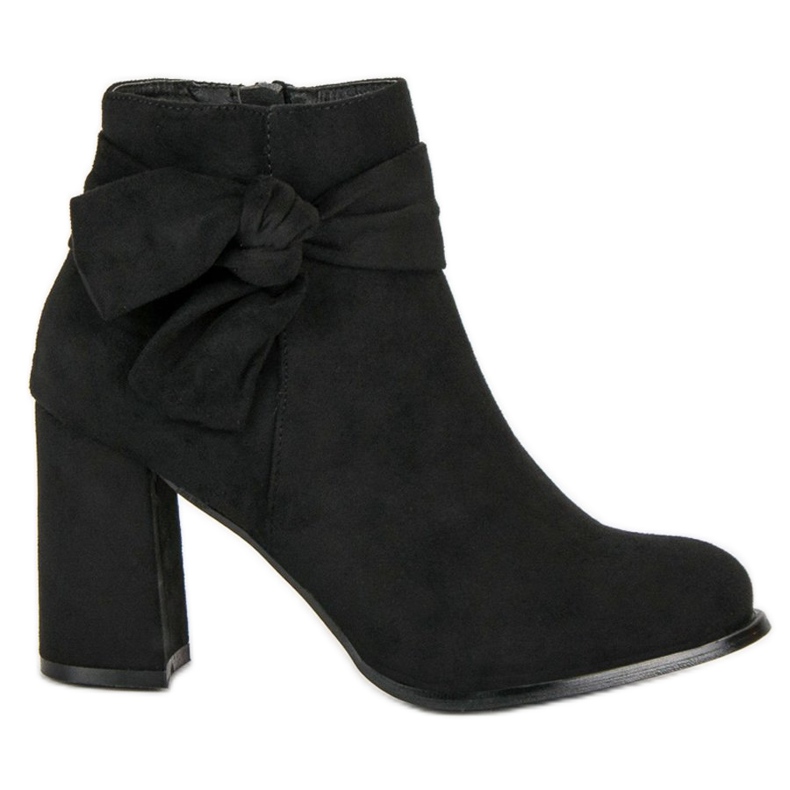 Bottines à talons en daim le noir