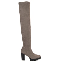 Vinceza Cuissardes en daim gris