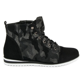 Vinceza Baskets camouflage au-dessus de la cheville noir