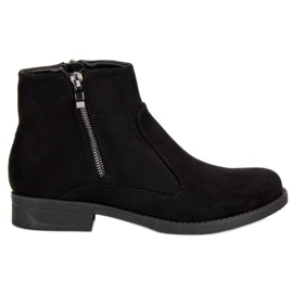 Filippo Bottines en daim noir le noir