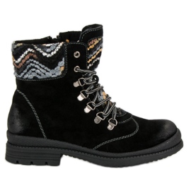 Filippo Bottines en cuir à nouer le noir