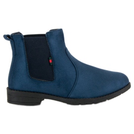Lady Fashion Bottines à enfiler en daim bleu