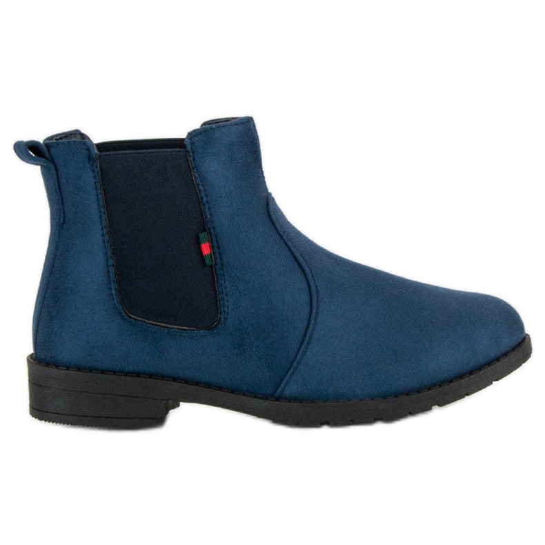 Lady Fashion Bottines à enfiler en daim bleu