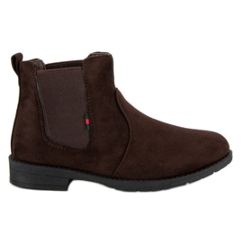 Lady Fashion Bottines à enfiler en daim brun