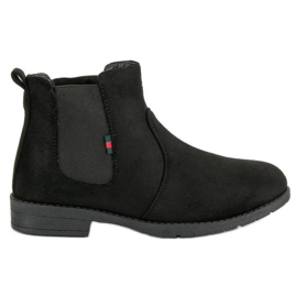 Lady Fashion Bottines à enfiler en daim le noir