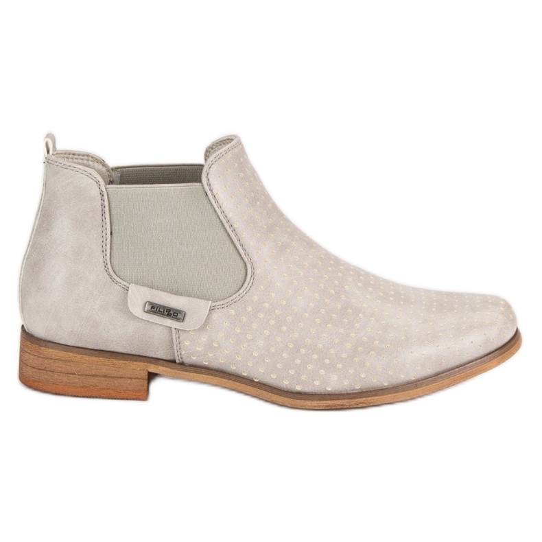 Filippo Bottines beiges ajourées gris