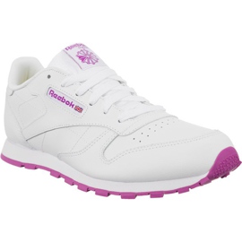 Reebok Cuir Classique 044 blanc rose