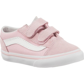 Vans Td Old Skool V Toile En Daim Q7K Craie Rose Blanc Véritable