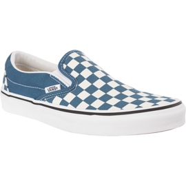 Vans Slip On U78 classique à carreaux Corsair True White blanche bleu