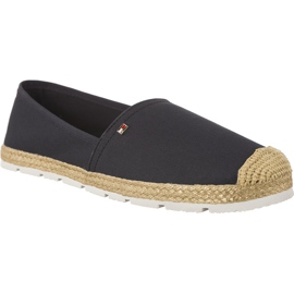 Tommy Hilfiger Espadrilles plates en coton 403 bleu marine