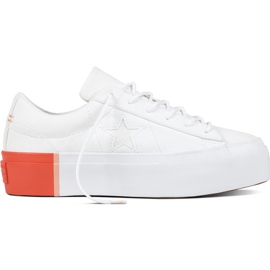 Converse 559904 Une étoile Colorblock White Bright Poppy blanche