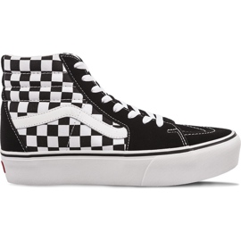 Vans Sk8 Hi Platform 2 Qxh Damier Blanc Blanc blanche le noir