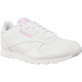 Reebok Cuir classique métallisé blanc