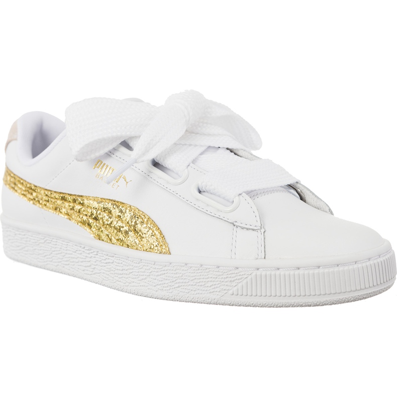 Puma Panier Coeur Glitter Wn 801 blanche jaune Puma Panier Coeur Glitter Wn 801 blanche jaune