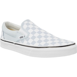 Vans Classic SLIP-ON Damier Qck blanche bleu