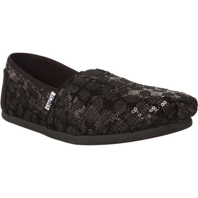 Toms Sequin Glitz Femme Alpargata 925 le noir