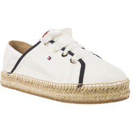 Tommy Hilfiger Espadrille À Lacets Métallisée 121 blanche Tommy Hilfiger Espadrille À Lacets Métallisée 121 blanche