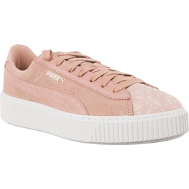 Plateforme en daim pêche beige PUMA blanc violet rose
