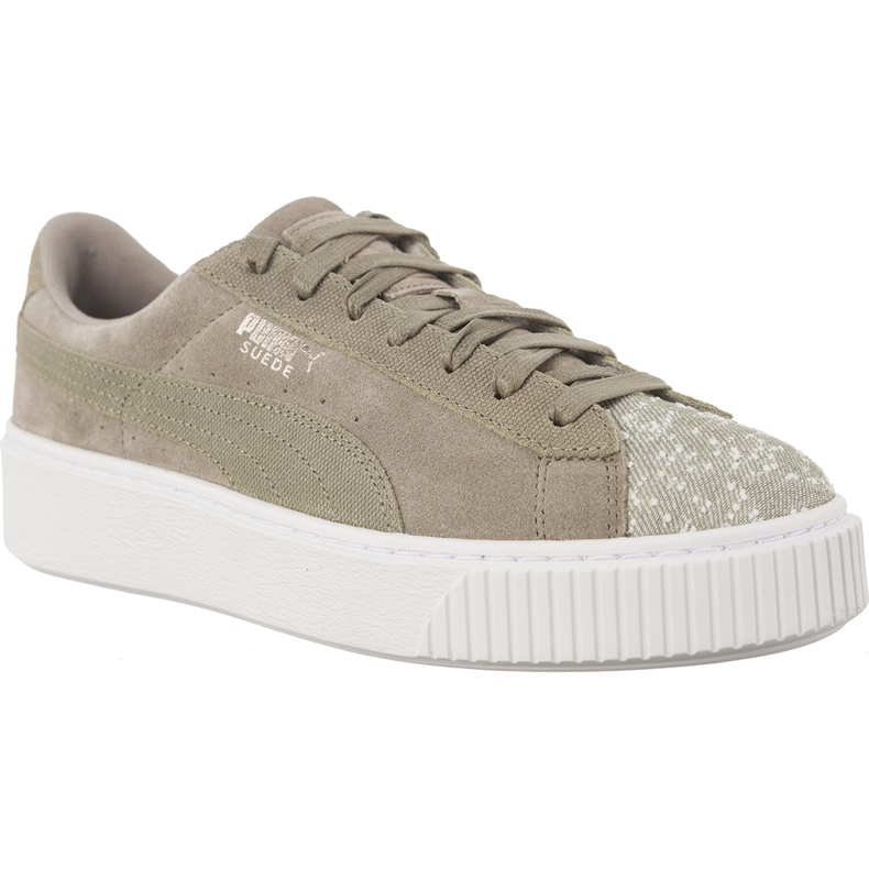 Plateforme En Daim Rock Ridge PUMA Blanc gris
