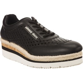 Armani Jeans Tissé Scarpa Allacciata le noir