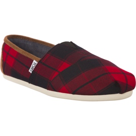 Toms Plaid Womens Classic Alpargata 945 noir rouge